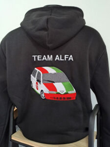 Broderie sweat Team Alfa